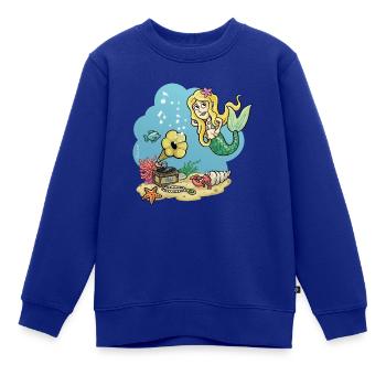Meerjungfrau mit Grammophone, Unterwasserwelt - Kinder Premium Organic Sweatshirt - Royalblau - Vorne - AI Model Kid Female (0cm)