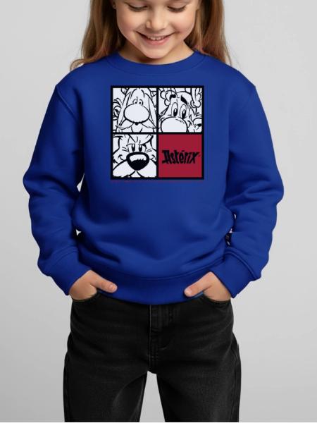 Asterix & Obelix & Idefix Porträt - Kinder Premium Organic Sweatshirt - Royalblau - Vorne - AI Model Kid Female (0cm)