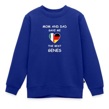 Italy Germany Genes Heart White - Kinder Premium Organic Sweatshirt - Royalblau - Vorne - AI Model Kid Female (0cm)
