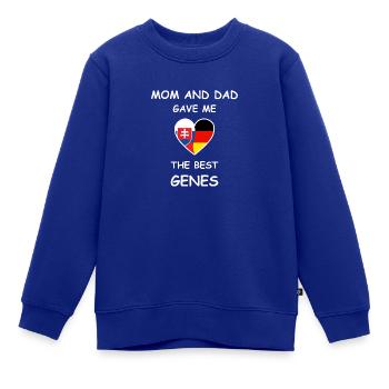 Slowakische Wurzeln & Deutschland - Best Genes - Kinder Premium Organic Sweatshirt - Royalblau - Vorne - AI Model Kid Female (0cm)