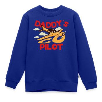 Daddy's Pilot Flugzeug Cartoon - Kinder Premium Organic Sweatshirt - Royalblau - Vorne - AI Model Kid Female (0cm)