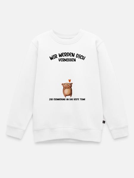 Wir werden dich Vermissen beste Team Abschied - Kinder Premium Organic Sweatshirt - Weiß