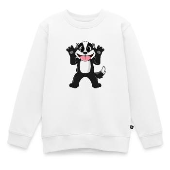 Dachs - Kinder Premium Organic Sweatshirt - Weiß - Vorne - AI Model Kid Male (0cm)