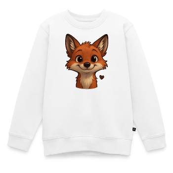 Happy Fox – clever & charmant - Kinder Premium Organic Sweatshirt - Weiß - Vorne - AI Model Kid Male (0cm)