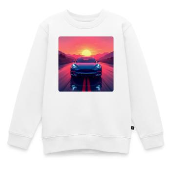 Elektrische Autobahn - Kinder Premium Organic Sweatshirt - Weiß - Vorne - AI Model Kid Male (0cm)