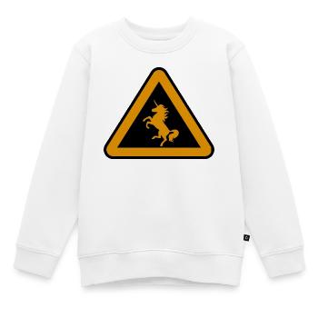 Achtung Einhorn, Gefahr - Kinder Premium Organic Sweatshirt - Weiß - Vorne - AI Model Kid Male (0cm)