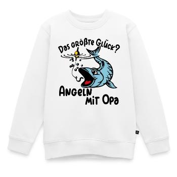 Angeln mit Opa ist das größte Glück - Kinder Premium Organic Sweatshirt - Weiß - Vorne - AI Model Kid Male (0cm)