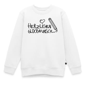 Herzlichen Glückwunsch -Stift - Kinder Premium Organic Sweatshirt - Weiß - Vorne - AI Model Kid Male (0cm)