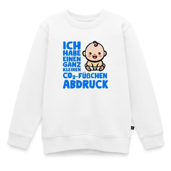CO2 Füßchenabdruck - CO2 Fußabdruck - Kinder Premium Organic Sweatshirt - Weiß - Vorne - AI Model Kid Male (0cm)