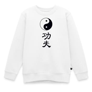 tao kung fu - Kinder Premium Organic Sweatshirt - Weiß - Vorne - AI Model Kid Male (0cm)