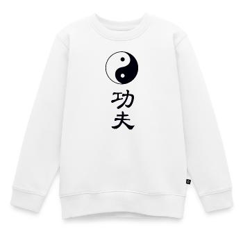 tao kung fu - Kinder Premium Organic Sweatshirt - Weiß - Vorne - AI Model Kid Male (0cm)