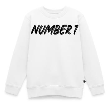 Number 1 - eins - erster - erste - 1 - Nummer 1 - Kinder Premium Organic Sweatshirt - Weiß - Vorne - AI Model Kid Male (0cm)