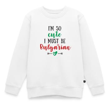 Ich bin so süß, ich muss Bulgarisch sein – Baby & Kinder - Kinder Premium Organic Sweatshirt - Weiß - Vorne - AI Model Kid Male (0cm)