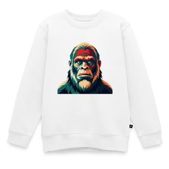 Big Foot Cartoon Figur Buntes Haustier Tier - Kinder Premium Organic Sweatshirt - Weiß - Vorne - AI Model Kid Male (0cm)