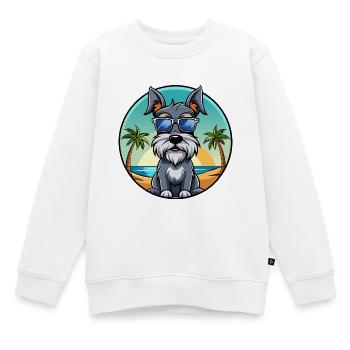 Standard Schnauzer Hunderasse Cartoon Sonnenbrille - Kinder Premium Organic Sweatshirt - Weiß - Vorne - AI Model Kid Male (0cm)