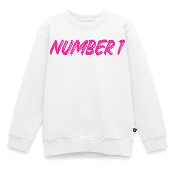Number 1 - eins - erster - erste - 1 - Nummer 1 - Kinder Premium Organic Sweatshirt - Weiß - Vorne - AI Model Kid Male (0cm)