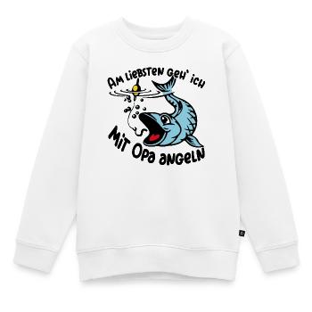 Angeln mit Opa ist das größte Glück - Kinder Premium Organic Sweatshirt - Weiß - Vorne - AI Model Kid Male (0cm)