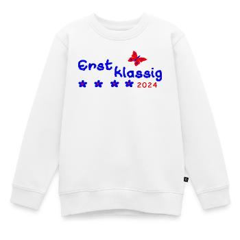Back to School First-Class 2024 - Kids Premium Organic Sweatshirt - white - Front - AI Model Kid Male (0cm)