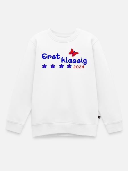 Schulanfang Erstklassig 2024 - Kinder Premium Organic Sweatshirt - Weiß