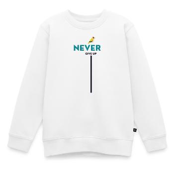 never give up bird - Kinder Premium Organic Sweatshirt - Weiß - Vorne - AI Model Kid Male (0cm)