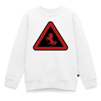 Achtung Einhorn, Gefahr - Kinder Premium Organic Sweatshirt - Weiß - Vorne - AI Model Kid Male (0cm)