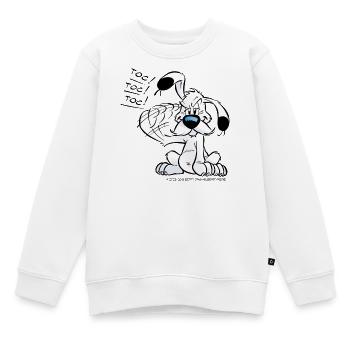 Asterix & Obelix Idefix Klopft Toc Toc Toc - Kinder Premium Organic Sweatshirt - Weiß - Vorne - AI Model Kid Male (0cm)