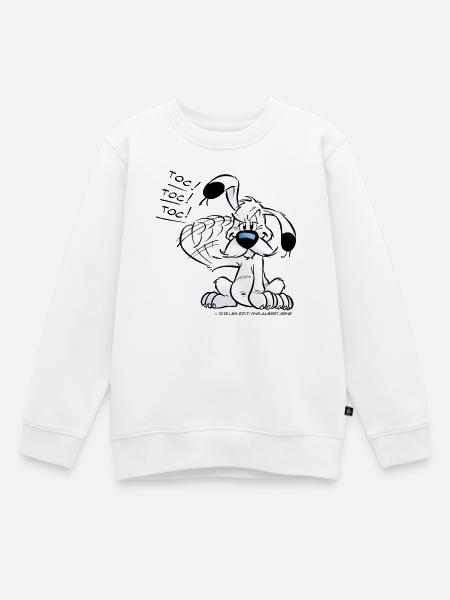 Astérix & Obélix Idéfix Frappe Toc Toc Toc - Sweat Premium enfant bio - blanc