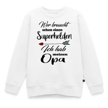 Superhelden Familie Opa - Kinder Premium Organic Sweatshirt - Weiß - Vorne - AI Model Kid Male (0cm)