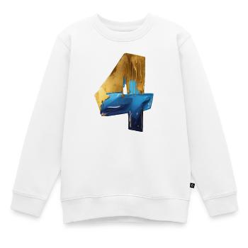 NR. 4 NUMMER 4 COOL 4. GEBURTSTAG - Kinder Premium Organic Sweatshirt - Weiß - Vorne - AI Model Kid Male (0cm)