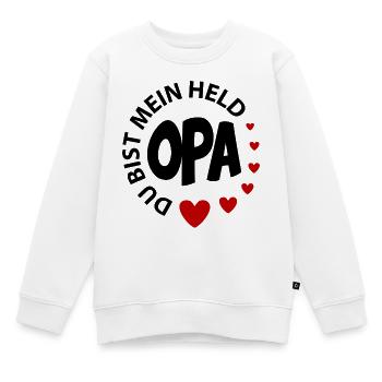 Baby Kinder Opa ist mein Held Bester Opa - Kinder Premium Organic Sweatshirt - Weiß - Vorne - AI Model Kid Male (0cm)