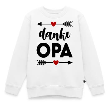 Baby Kinder Sprüche Danke Opa - Kinder Premium Organic Sweatshirt - Weiß - Vorne - AI Model Kid Male (0cm)