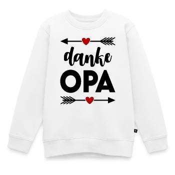 Baby Kinder Sprüche Danke Opa - Kinder Premium Organic Sweatshirt - Weiß - Vorne - AI Model Kid Male (0cm)