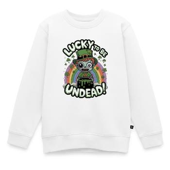 Lucky To Be Undead! - Kids Premium Organic Sweatshirt - white - Front - AI Model Kid Male (0cm)