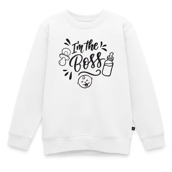 Ich bin der Chef - Kinder Premium Organic Sweatshirt - Weiß - Vorne - AI Model Kid Male (0cm)