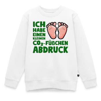 CO2 Füßchenabdruck - CO2 Fußabdruck - Kinder Premium Organic Sweatshirt - Weiß - Vorne - AI Model Kid Male (0cm)