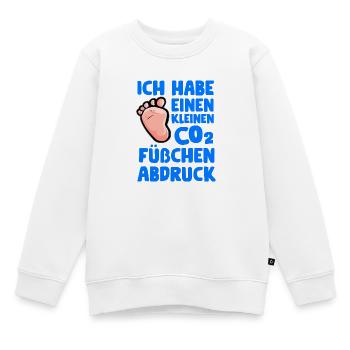 CO2 Füßchenabdruck - CO2 Fußabdruck - Kinder Premium Organic Sweatshirt - Weiß - Vorne - AI Model Kid Male (0cm)