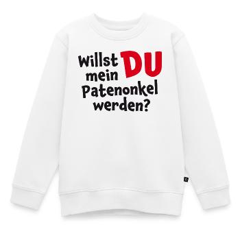Willst DU mein Patenonkel werden? - Kinder Premium Organic Sweatshirt - Weiß - Vorne - AI Model Kid Male (0cm)