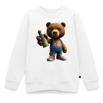 Kritzeln Sie das Bären-Graffiti - Kinder Premium Organic Sweatshirt - Weiß - Vorne - AI Model Kid Male (0cm)
