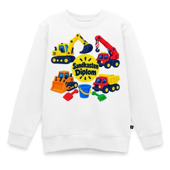 Sandkasten Diplom Baufahrzeuge - Kinder Premium Organic Sweatshirt - Weiß - Vorne - AI Model Kid Male (0cm)