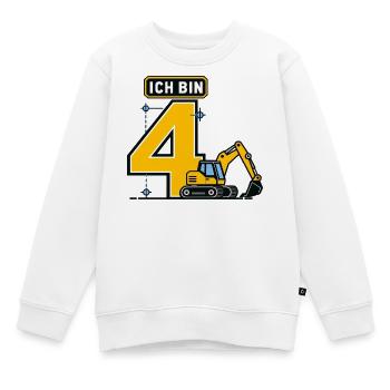 4. Geburtstag Bagger Baustelle - Kinder Premium Organic Sweatshirt - Weiß - Vorne - AI Model Kid Male (0cm)
