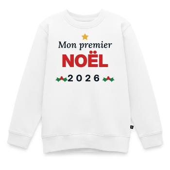 Mein erstes Weihnachten 2026 – Baby-Bodysuit - Kinder Premium Organic Sweatshirt - Weiß - Vorne - AI Model Kid Male (0cm)