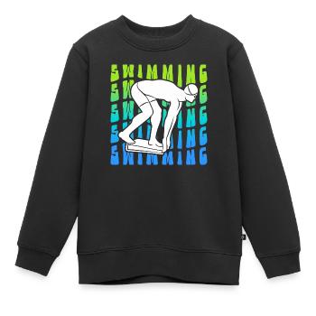 Schwimmer Schwimmsport Schwimmen Schwimm - Kinder Premium Organic Sweatshirt - Schwarz - Vorne - AI Model Kid Female (0cm)