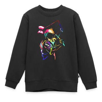 Wirbelnder Diabolo Zirkusartist - Kinder Premium Organic Sweatshirt - Schwarz - Vorne - AI Model Kid Female (0cm)