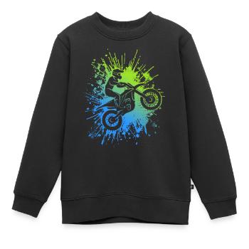 Motocross Bike Motorradfahrer Jungen Motorrad - Kinder Premium Organic Sweatshirt - Schwarz - Vorne - AI Model Kid Female (0cm)