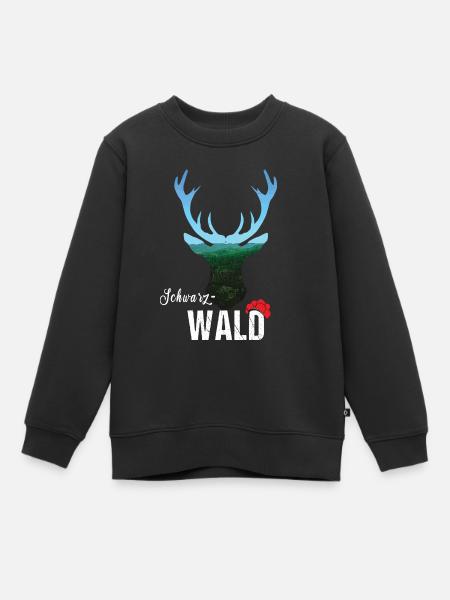 Schwarzwald Hirsch - Kinder Premium Organic Sweatshirt - Schwarz