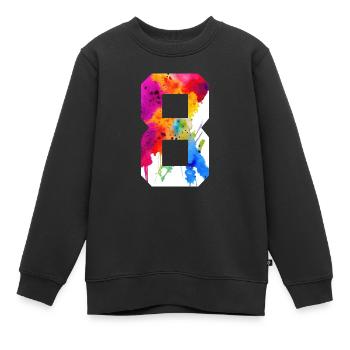 NUMMER 8 JAHRE ALT 8. GEBURTSTAG - Kinder Premium Organic Sweatshirt - Schwarz - Vorne - AI Model Kid Female (0cm)