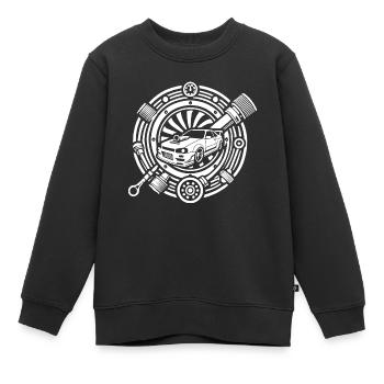 Car Tuning Logo - Kids Premium Organic Sweatshirt - black - Front - AI Model Kid Female (0cm)