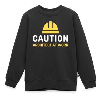 architekt at work - Kinder Premium Organic Sweatshirt - Schwarz - Vorne - AI Model Kid Female (0cm)