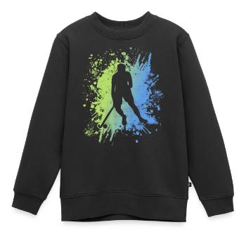 Hockeyspieler Hockey Jungen Feldhockey - Kinder Premium Organic Sweatshirt - Schwarz - Vorne - AI Model Kid Female (0cm)