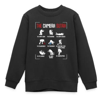 Fotograf - Kinder Premium Organic Sweatshirt - Schwarz - Vorne - AI Model Kid Female (0cm)